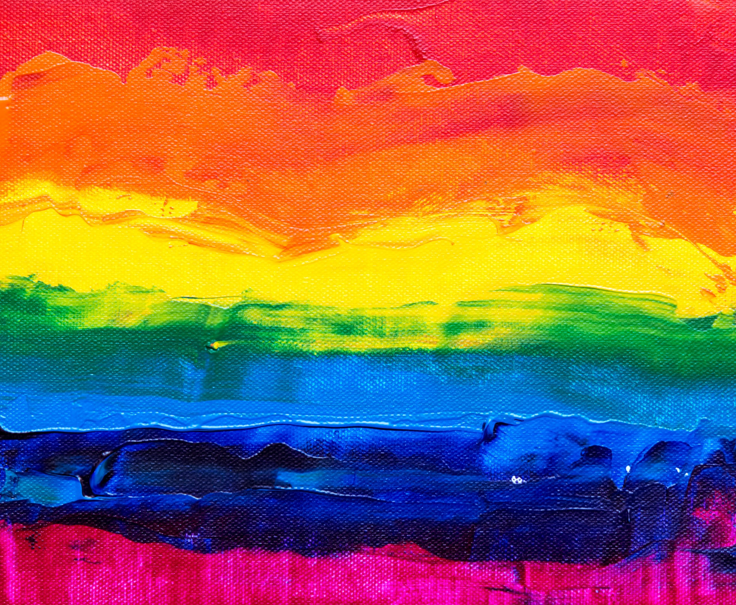 A rainbow painted on canvas