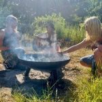 A Heal to Manifest ceremony - Conscious Heart Warriors around a fire