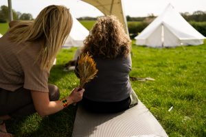 Breathwork & energy healing ceremony at deep healing retreat with the Conscious Heart Warriors