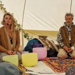 Quantum healing with singing bowls at the Conscious Heart Warriors healing village for festivals.