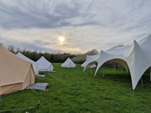 Conscious Heart Warriors bell tents and marquee healing village