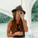 lady singing into mic