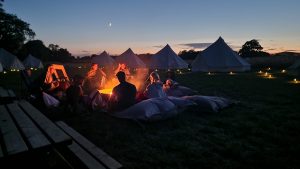 Community fire at the Conscious Heart Warriors Healing Village